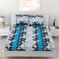 Dream Weaverz Polycotton Printed 260 Thread Double Bed Size Fitted Elastic Bedsheet|With 2 Frill Pillow Cover