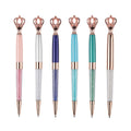 Youmi Ballpoint Pen, 6Pcs Crown Crystal Metal Pen, Sparkling Cute Pen, Personalized Crystal Pens,Black Ink Glitter Diamond Pen F