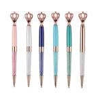 Youmi Ballpoint Pen, 6Pcs Crown Crystal Metal Pen, Sparkling Cute Pen, Personalized Crystal Pens,Black Ink Glitter Diamond Pen F