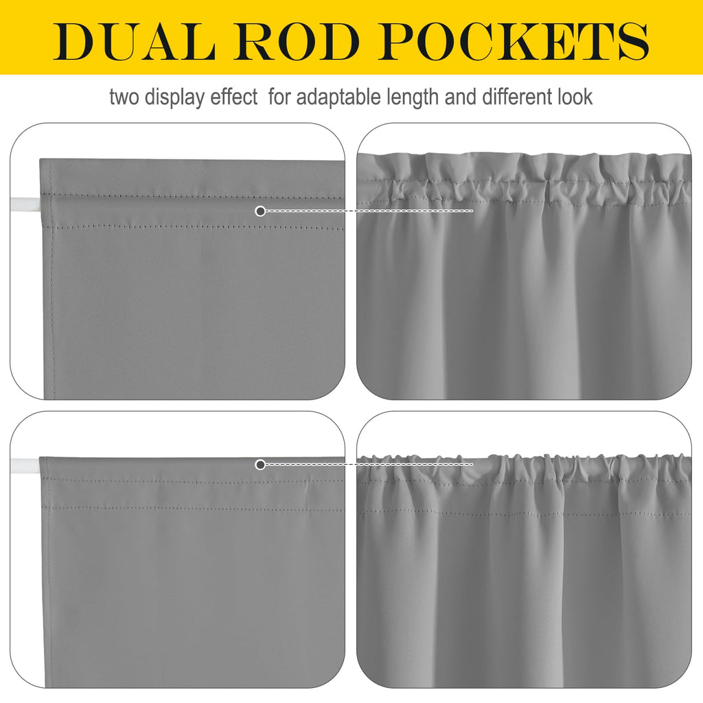 Nicetown French Door Curtain - Silver Grey Blackout Drape Energy Saving Thermal Insulated Drapery/Front Door Panel Including Adjustable Tie Back, 25 By 64 Inch, 1 Panel
