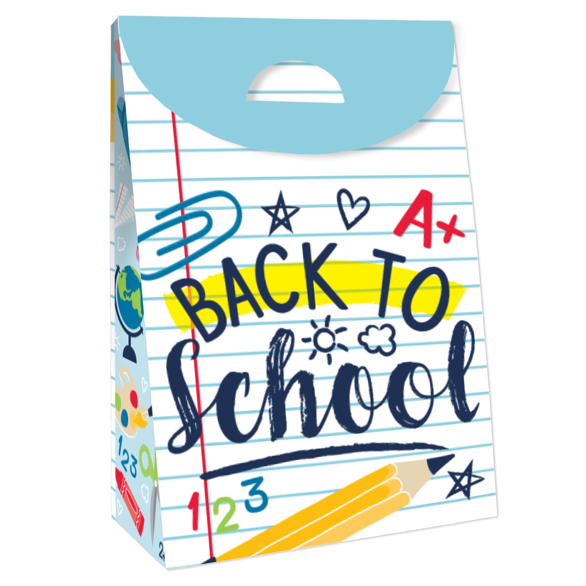 Big Dot Of Happiness Back To School - First Day Of School Classroom Gift Favor Bags - Party Goodie Boxes - Set Of 12