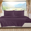 Nestl Purple Eggplant Rv Queen Sheets - Super Soft Rv Short Queen Sheets For Rv Camper, 6 Piece 1800 Microfiber Fitted Rv Sheets