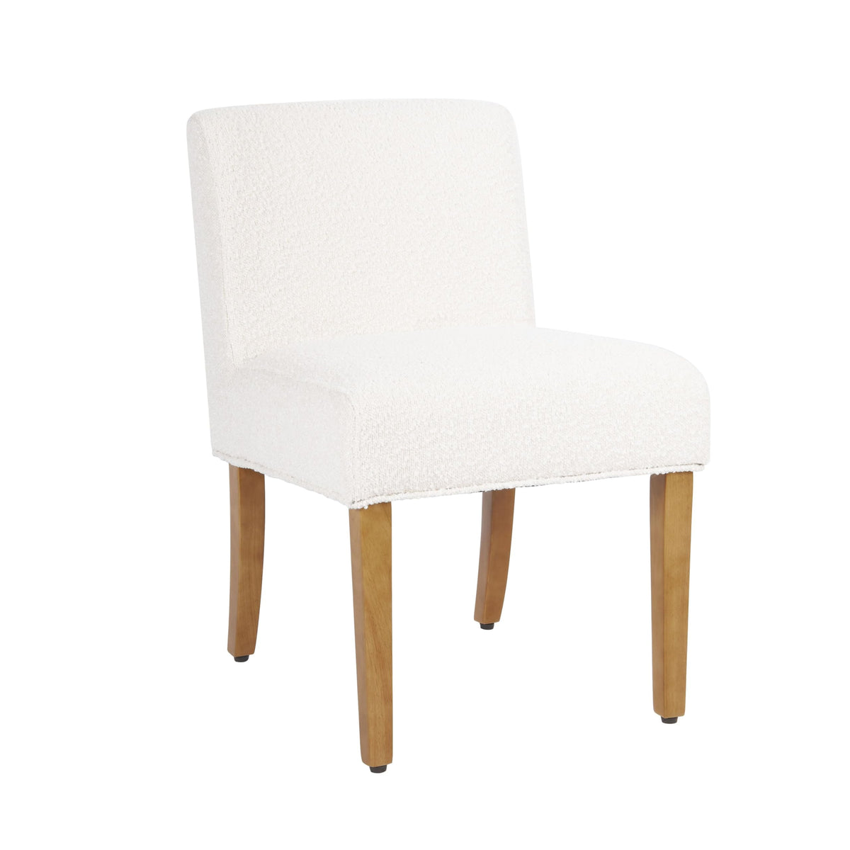 Homepop Home Decor | Upholstered Dining Chairs With Low Back |Decorative Home Furniture, Cream Boucle (Single Pack)