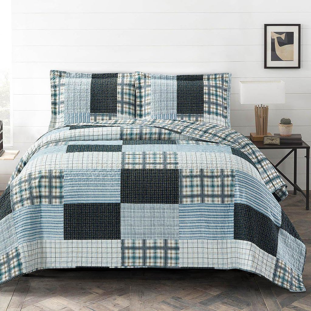 Royal Tradition Zoe Reversible Coverlets, Full Over-Sized 3Pc Quilt Set (92-Inch Wide X 96-Inch Long) Lightweight Bedspread