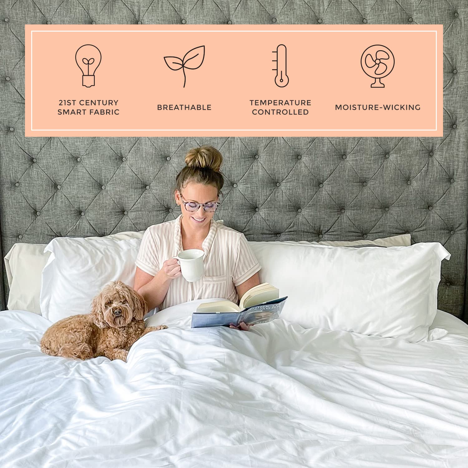 Peachskinsheets Classic White Sheet Set - 1500Tc Level Of Softness - Extra Soft Cooling Sheets For Hot Sleepers And Night Sweats