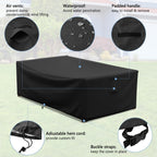 Akefit 2 Years Lifespan Patio Furniture Set Covers Size 126'X63'X29',500D Extra Heavy Duty Outdoor Furniture Cover, Waterproof Extra Large Outdoor Sectional Cover,Square And Retangle Patio Table Cover