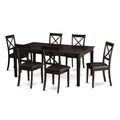 East West Furniture HEBO7-CAP-LC Henley 7 Piece Kitchen Set Consist of a Rectangle Table with Pedestal and 6 Faux Leather Dining Room Chairs, 42x72 Inch