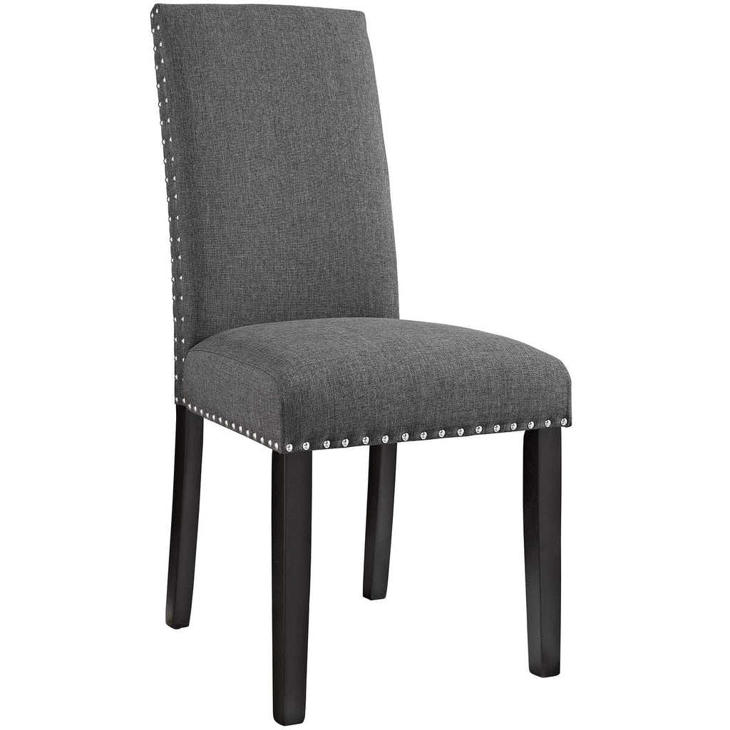 Modway Parcel Modern Upholstered Fabric Two Dining Chairs With Nailhead Trim In Gray