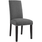 Modway Parcel Modern Upholstered Fabric Two Dining Chairs With Nailhead Trim In Gray