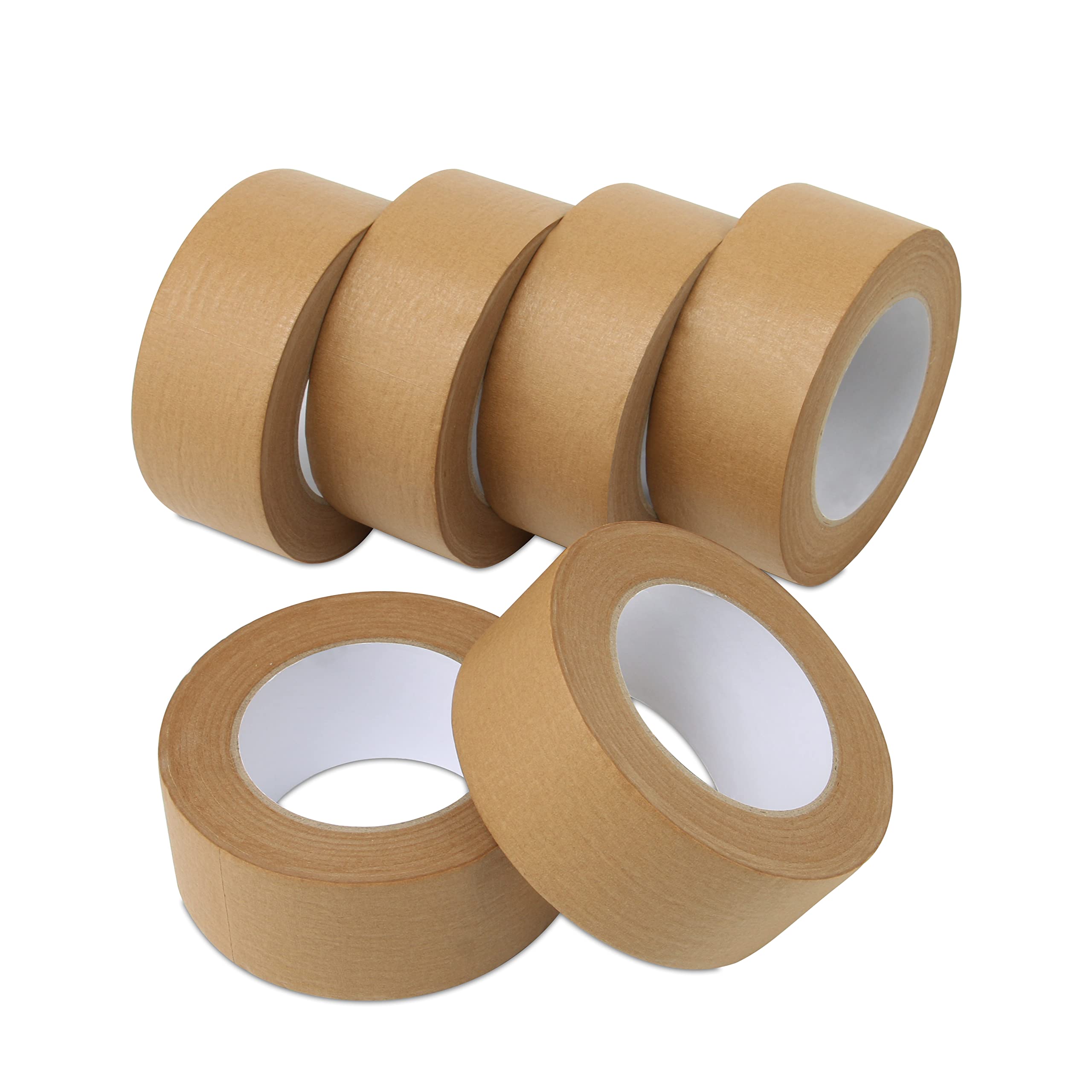 Lichamp Brown Packing Tape, Kraft Paper Tape Brown Gummed Tape For Packing Boxes, Shipping Cardboard And Carton Sealing, 6 Rolls