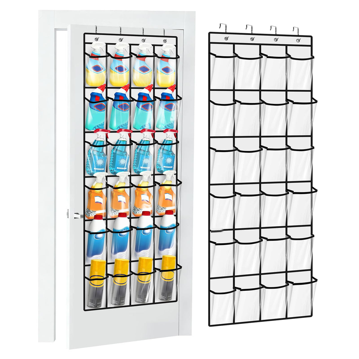Clear Cleaning Supplies Organizer,Cleaning Products 24 Large Pockets