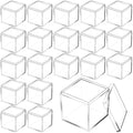 Tuanse 40 Pcs Acrylic Box with Lid Clear Small Acrylic Box Plastic Square Cube with Lid Mini Acrylic Containers Display Box 2.2 