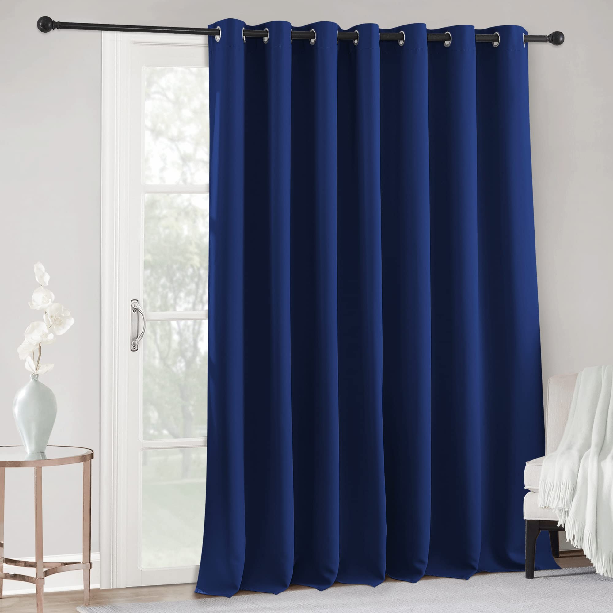 Ryb Home Blackout Backdrop Curtains - Total Privacy Vertical Blind Curtain For Living Room Patio Door Window Bedroom Sliding Gla