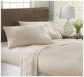 Ienjoy Home Embossed 4 Piece Sheet Set, Full, Stripe Cream