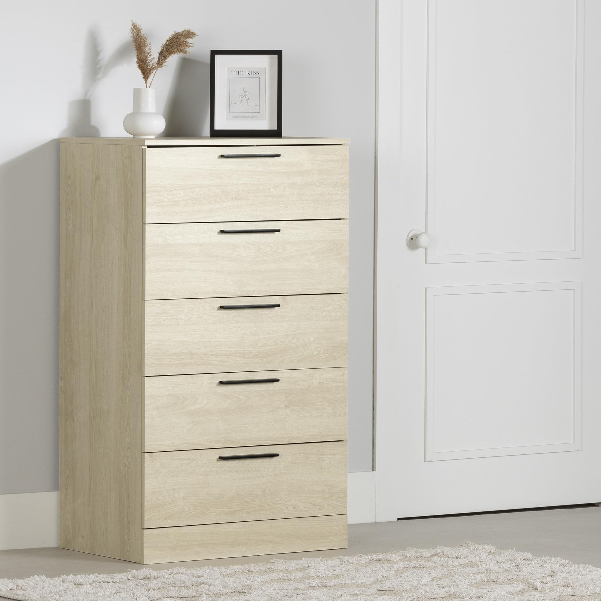 South Shore Furniture Step One Essential 5-Drawer Chest, Bleached Oak