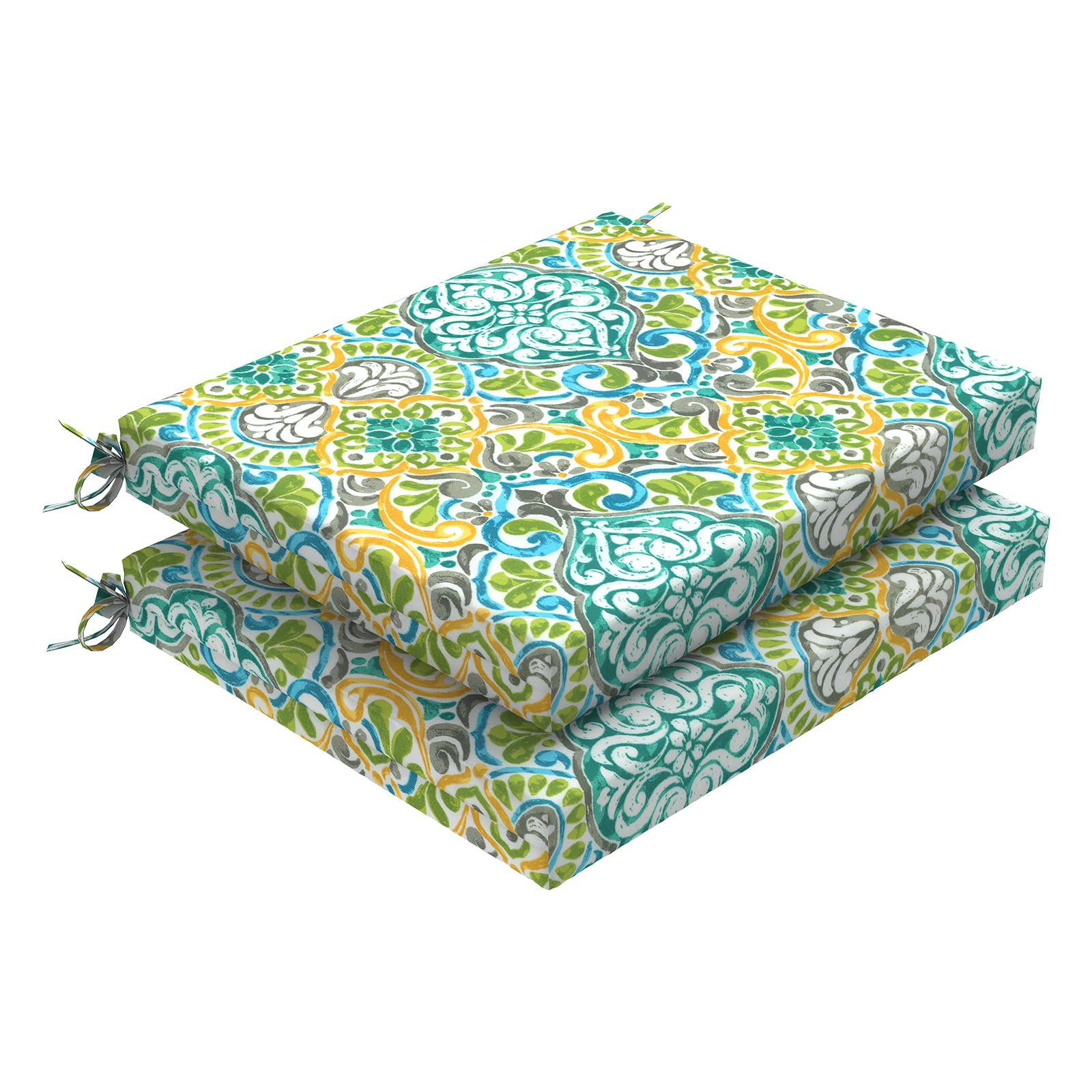 Dytxiii Set Of 2 Outdoor Square Chair Cushions 18.5'X16'X2' For Patio, Water Resistant Patio Dining Seat Pads Replacement For