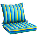 Pltcat Outdoor Chair Cushion Set 19 X 19, Waterproof Fade Resistant Patio Furniture Deep Seat & Backrest Cushion Set With Remova