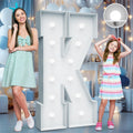 4FT Marquee Light Up Letters - Cool White Light Up Letters K with Fixed Water Bag, Party Decoration Large Marquee Light Up Lette