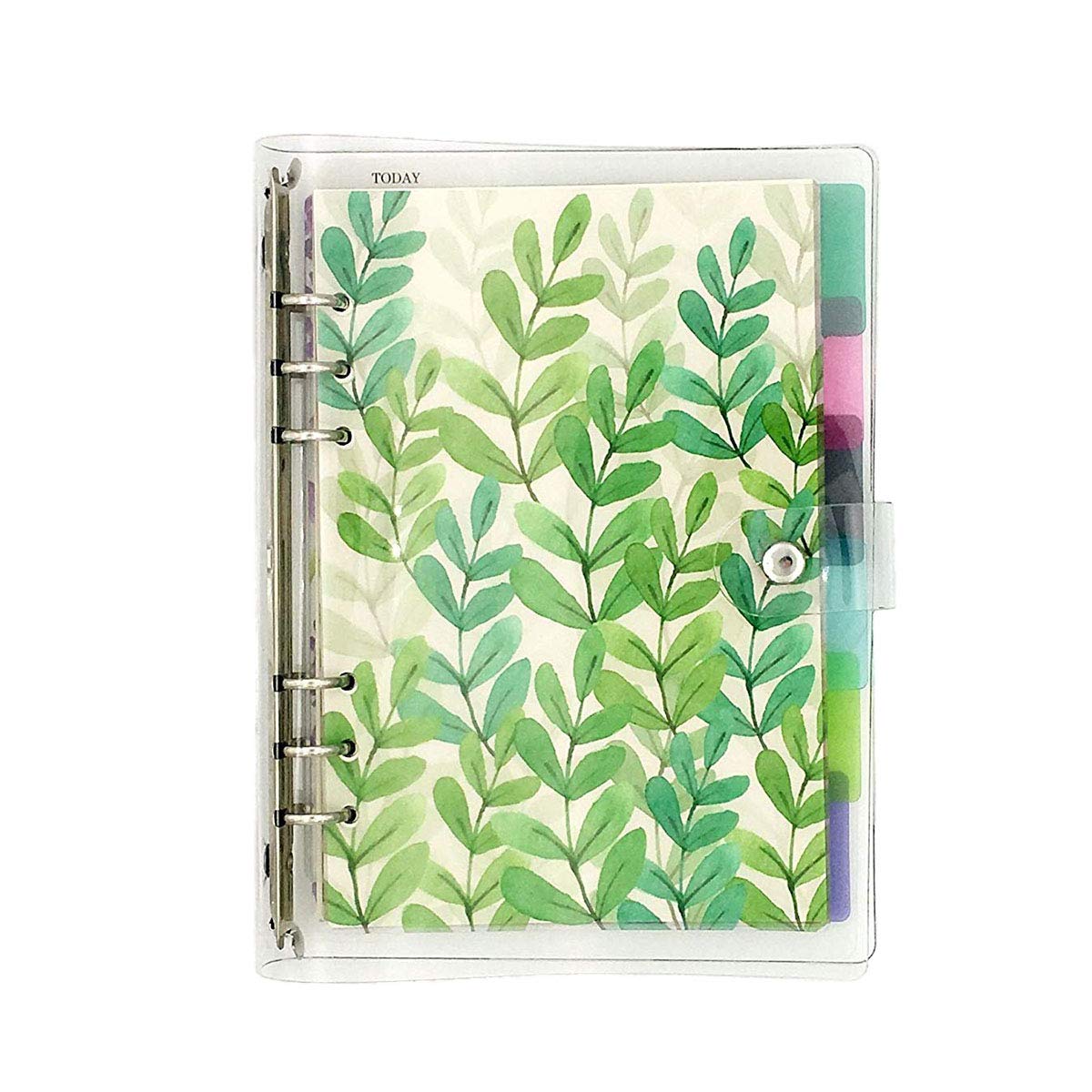 A5 6-Ring Loose Leaf Binder Journal From Chris.W, W/ 80 Insert Pages(Dot Grid/Square Grid/Ruled/Blank) + 6 Index Divider Tabs +