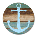 Smooffly Anchor Round Mouse Pad, Vintage Nautical Navy Anchor Wood Mouse Pad Round Mousepad Mat With Rubber 20Cm
