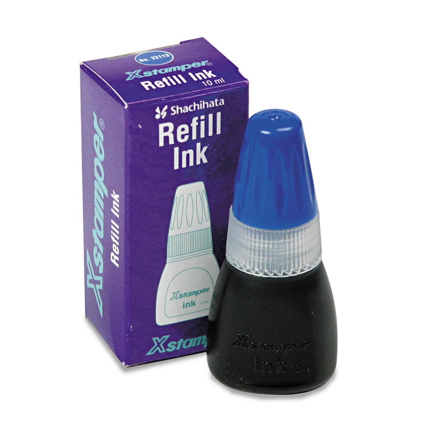 Xstamper 22113 Refill Ink For Xstamper Stamps, 10Ml-Bottle, Blue