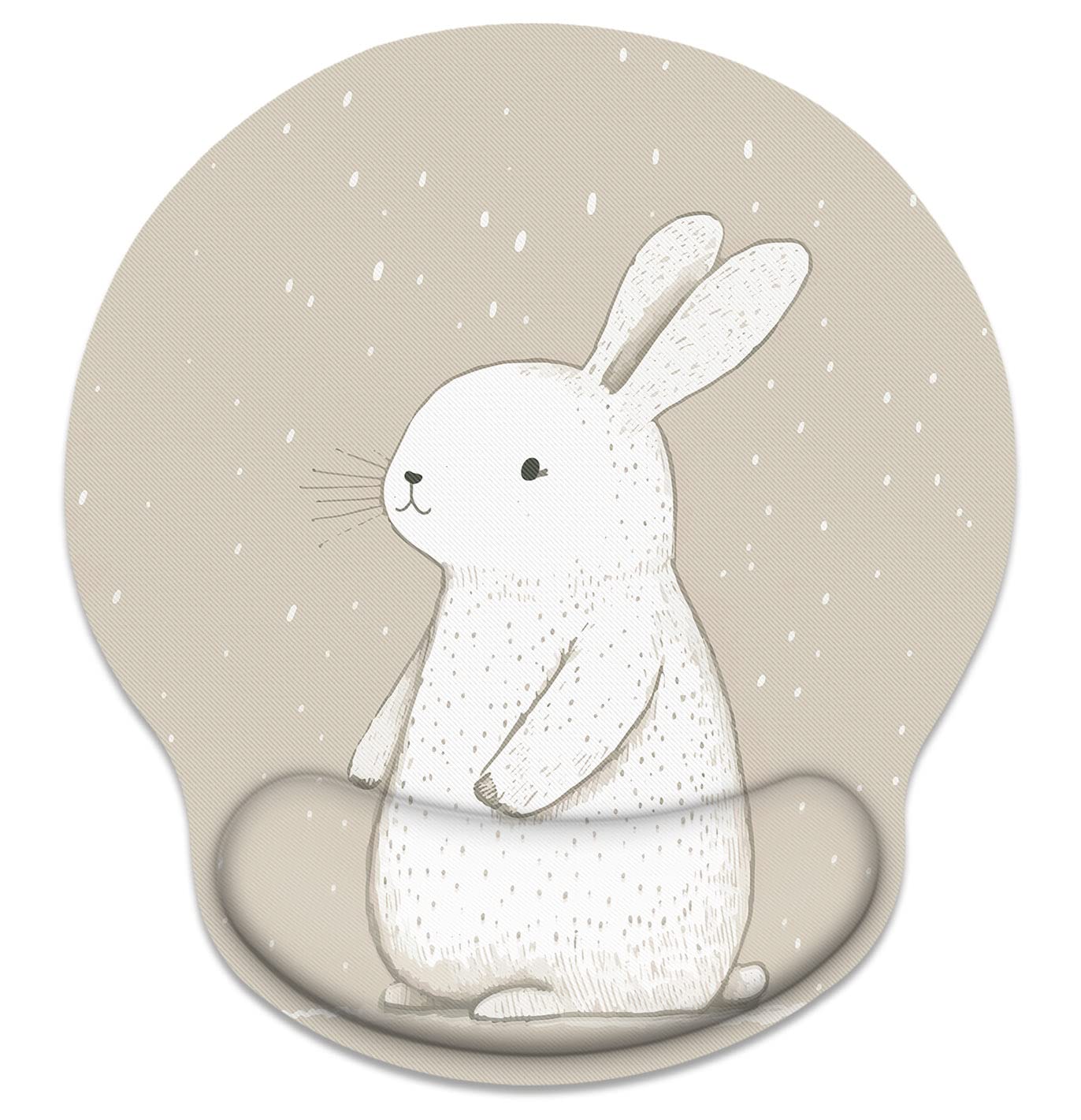 Britimes Ergonomic Mouse Pad With Wrist Support Cute Rabbit Easter Non-Slip Rubber Base Mousepad For Home Office Gaming Working