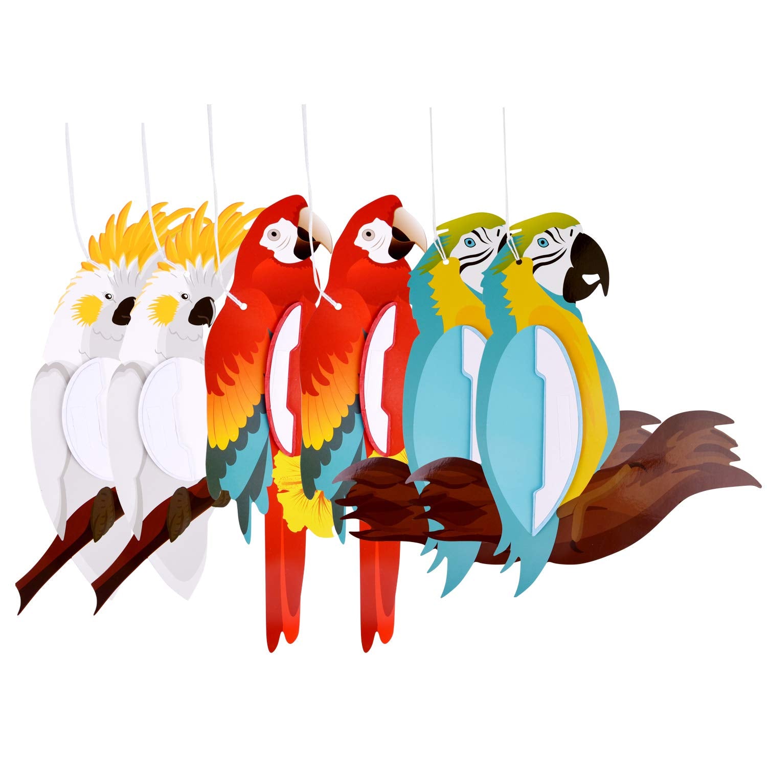 Tuparka 6 Pieces Tropical Birds Honeycomb Parrot Hawaiian Summer Beach Tiki Bar Luau Party Home Classroom Hanging Decorations(Pa