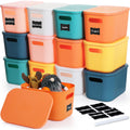 Thyle 12 Pack Classic Colorful Storage Bins for Classroom 10 x 7 x 6 Inch