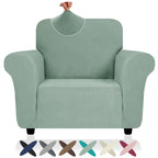 Znsayotx Super Stretch Chair Slipcover (31'-46'), New Striped Sofa Chair Covers For Living Room, Dogs Pet Friendly Anti-Slip Chair Protector Spandex Armchair Slipcovers (Pea Green, Chair)