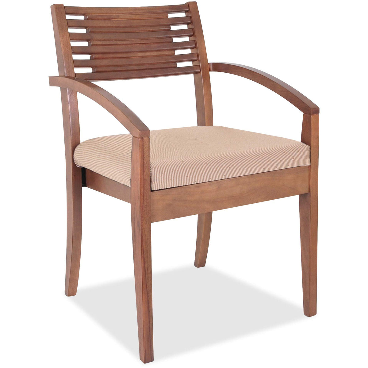 Lorell Walnut Guest Chair In Beige (Set Of 2)