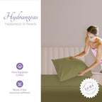 Carressa Linen 100% Egyptian Cotton Pillow Cases Set Of 2-600 Thread Count Sage Green Standard/Queen Pillowcase For Sleeping, So