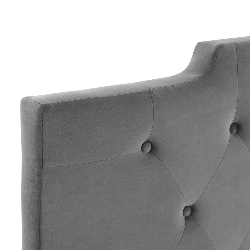 Modway Mod-6185-Cha Juliet Tufted Full/Queen Performance Velvet Headboard, Charcoal