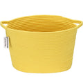 Sea Team Storage Basket, Woven Cotton Rope Basket with Handles, Yellow
