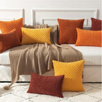 Kevin Textile Pack Of 2 Corduroy Decorative Throw Pillow Covers 26X26 Inch Soft Boho Striped Pillow Covers Modern Farmhouse Home Decor For Spring Sofa Living Room Couch Bed Burnt Brick