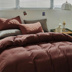 Karever Brick Red Comforter Set Full Clay Rust Red Color Bedding Set 3 Pieces Brown Marsala Color Women Rust Red Blanket Set Sol