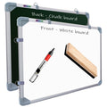 Eduway 2X2 Feet Kunj Non-Magnetic Double-Sided White Board And Chalkboard With 1 Marker And 1 Duster | Ideal Use For Home, Offic