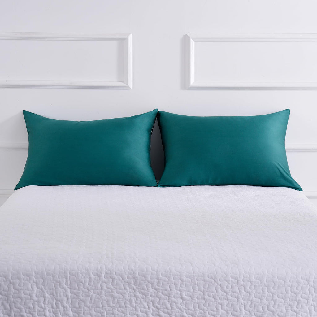 Cotton Pillow Protectors/Cover King Size With Zipper 2 Pack Teal Blue Pillow Cases Cooling & Breathable Bed Pillow Protectors Set Of 2 Pillow Cases Cover (20' X 40')