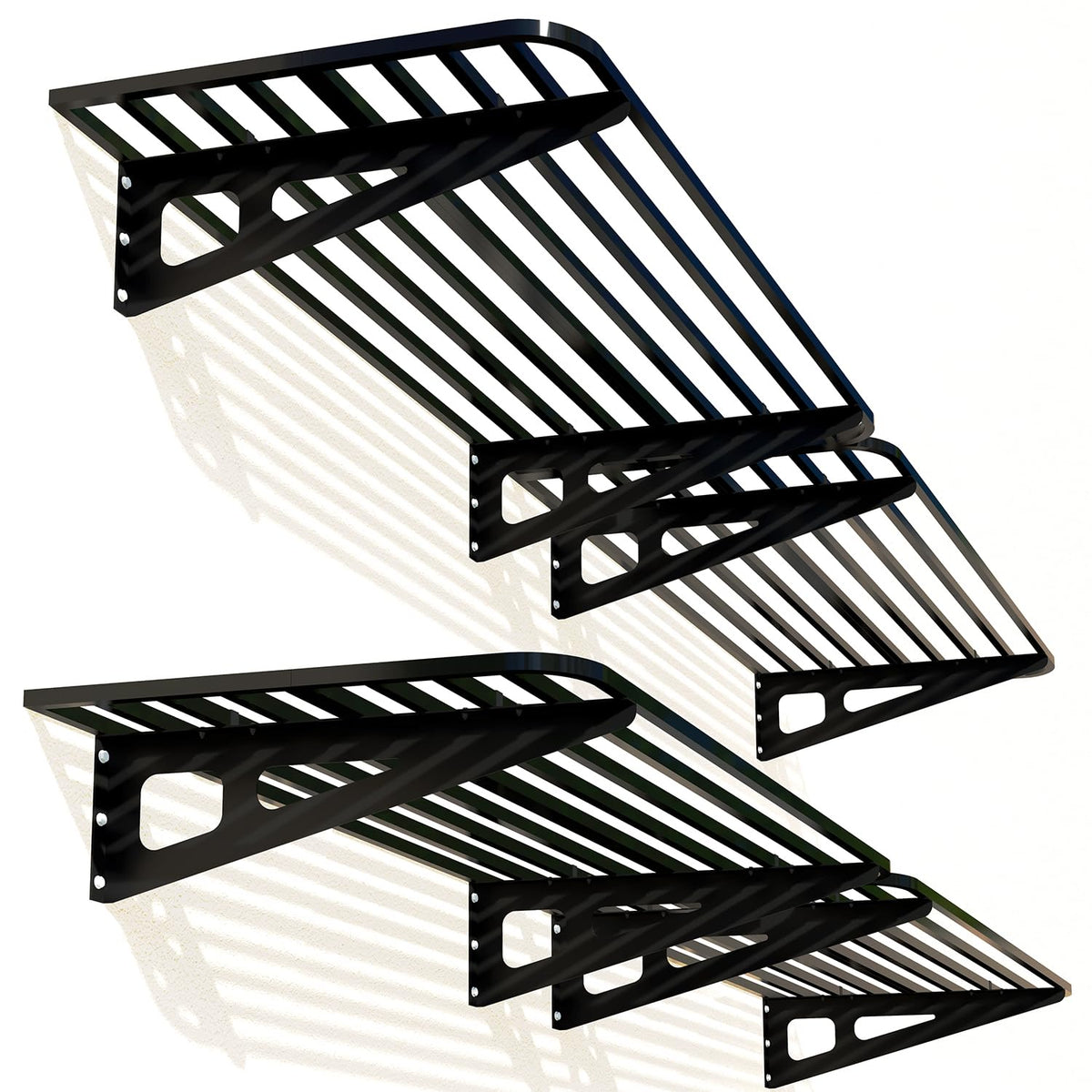 ZoffyFabrizio Garage Shelving Wall Mounted, 2Pack 2x8ft Garages Shelving 24inchby96inch Wall Shelf Garage Storage Rack Floa