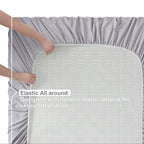 Nestl King Size Sheets Set - 4 Piece King Sheets, Deep Pocket, Hotel Luxury, Extra Soft, Breathable And Cooling, Grey Lavender King Bed Sheets
