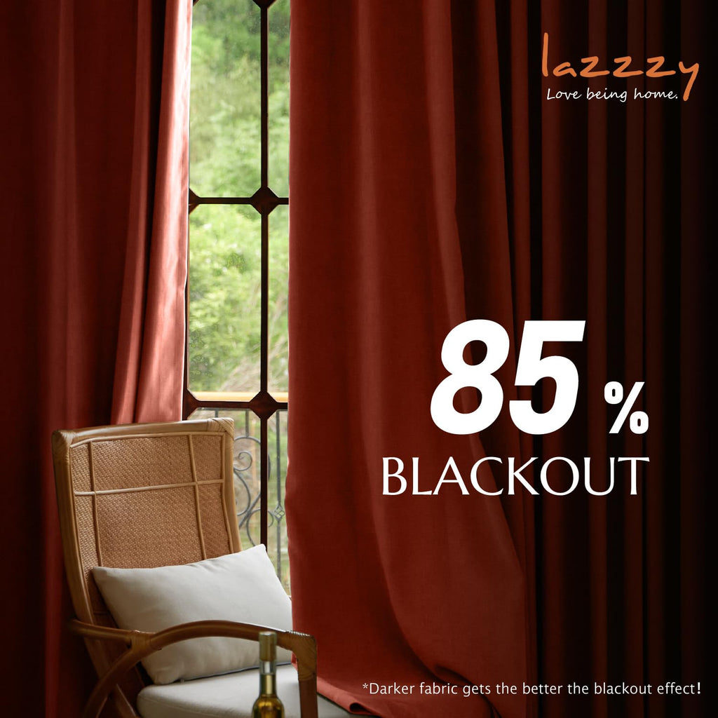 Lazzzy Orange Velvet Curtains Room Darkening Thermal Insulated Curtains 108 Inch Length Window Drapes For Bedroom Living Room Super Soft Luxury Grommetwindow Treatment 2 Panels, Rust Red