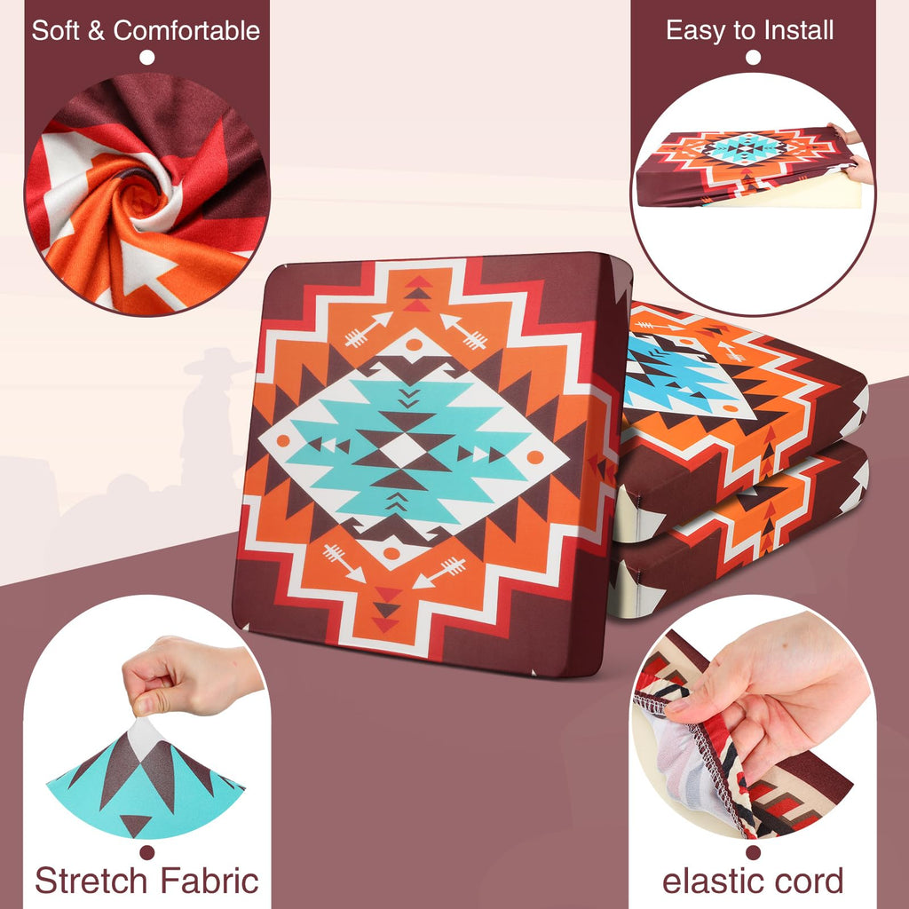 Newwiee 12 Pcs Patio Stretch Sofa Cushion Covers Outdoor Cushion Cover Replacement Couch Slipcover Sofa Seat Cover Flexibility Chair Cushion Cover Porch Patio Furniture Protector (Multicolor,Novel)