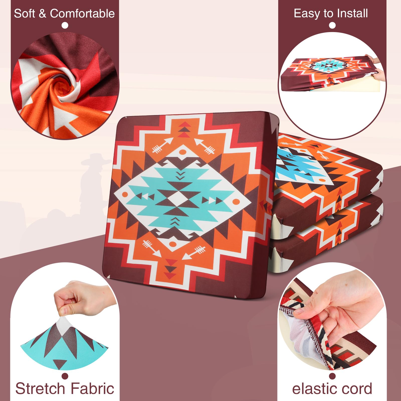 Newwiee 12 Pcs Patio Stretch Sofa Cushion Covers Outdoor Cushion Cover Replacement Couch Slipcover Sofa Seat Cover Flexibility Chair Cushion Cover Porch Patio Furniture Protector (Multicolor,Novel)
