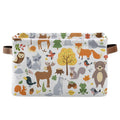 XUWU Storage Basket Bin Cute Woodland Animals Organizer Collapsible Shelf Basket Cube with Handle for Nursery Bedroom Bathroom