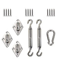 E&K Sunrise Set Of 1 Sun Shade Sail Hardware Kit For Triangle Sun Shade Sail Installation With 8 Inches Turnbuckles, Stainless S