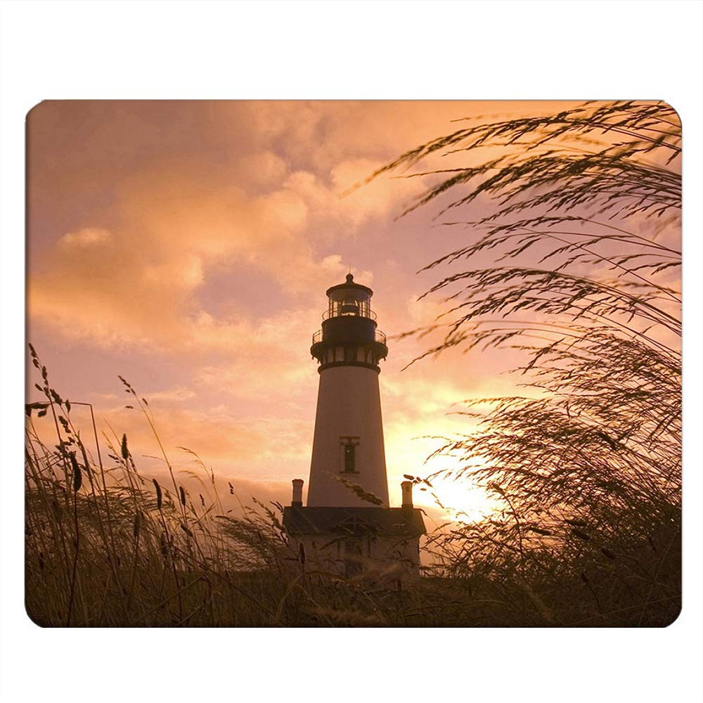 Nicokee Lighthouse Rectangle Gaming Mousepad Lighthouse With Sunset Mouse Pad Mouse Mat For Computer Desk Laptop Office 9.5 X 7.