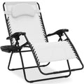 Best Choice Products Oversized Zero Gravity Chair, Folding Outdoor Patio Lounge Recliner w/Cup Holder Accessory Tray, Pillow - W