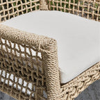 Kosas Home Brisbane 25.25" Olefin & Aluminum Counter Stool in Natural Brown