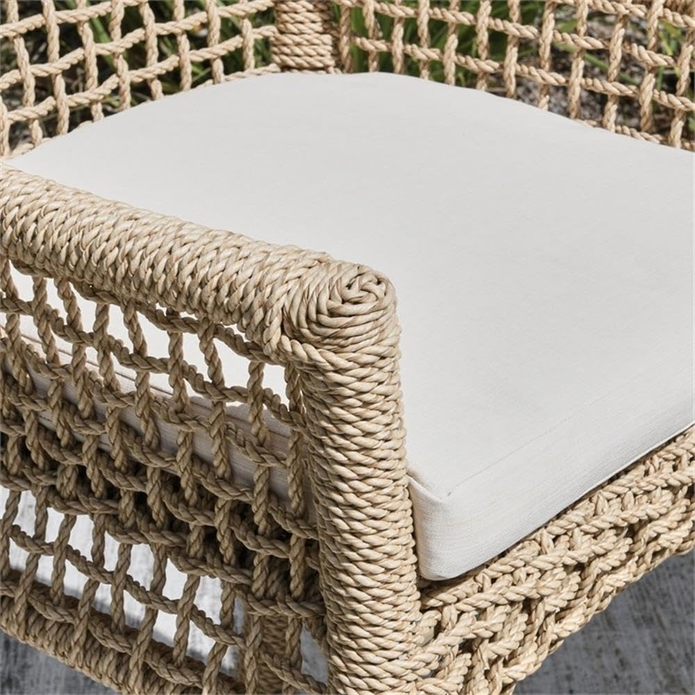 Kosas Home Brisbane 25.25" Olefin & Aluminum Counter Stool in Natural Brown