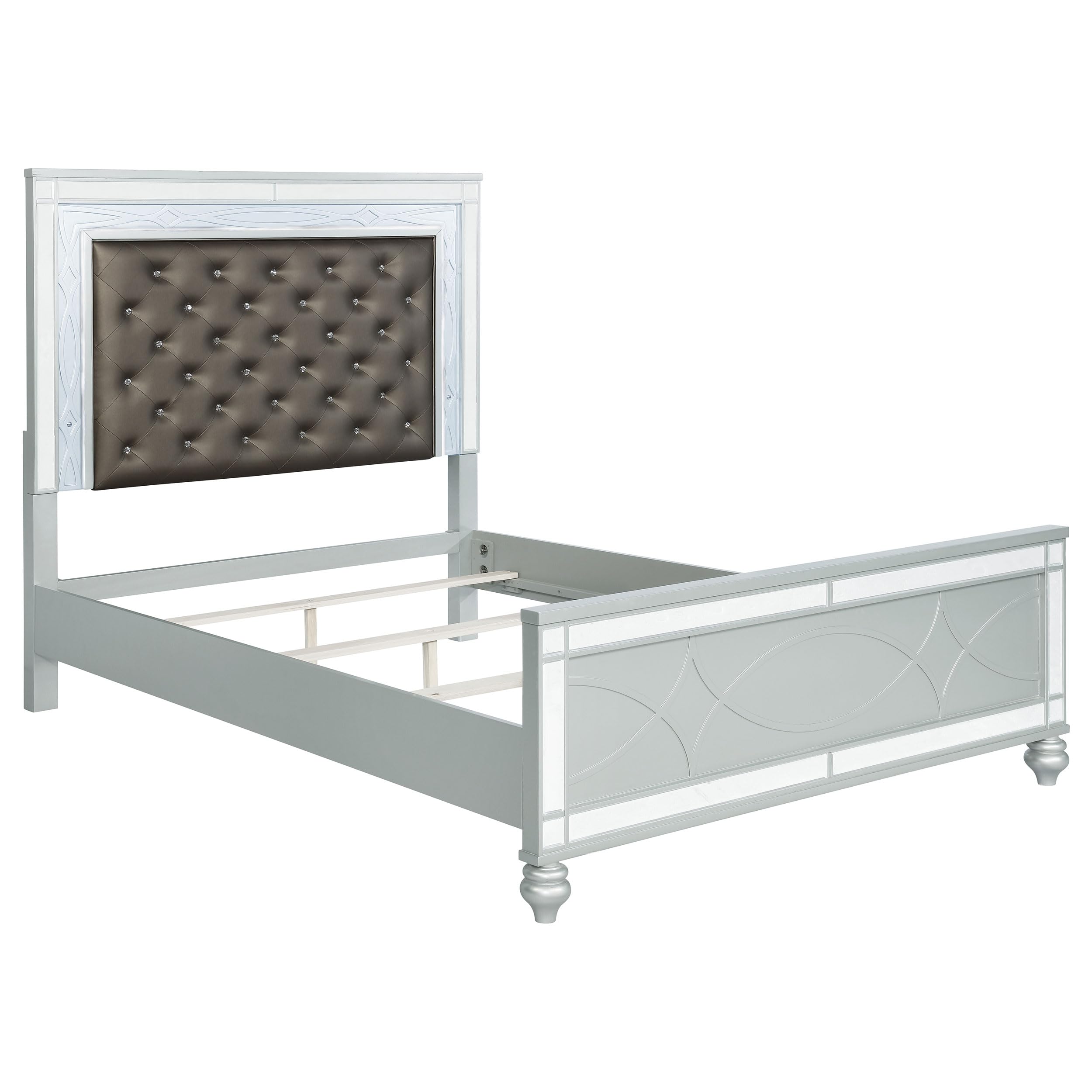 Coaster Gunnison Queen Bed 5-Piece Set, Silver Metallic