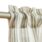 Jinchan Striped Linen Kitchen Curtains 45 Inch Cafe Tier Curtains Balanced Stripe Farmhouse Small Drapes For Bathroom Laundry Over Sink Half Window Light Filtering 2 Panels Sage Green On Beige